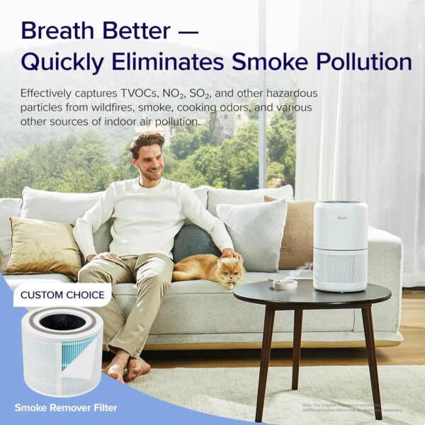 Air Purifier for Home Allergies Pets Hair in Bedroom & Standing Fan for Bedroom, 82ft CirculAir 120° Oscillating Fan