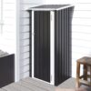 Aoxun 6.2×4 FT Shed Outdoor Storage Shed Metal Garden Shed with Lockable Doors & Slooping Roof Tool Shed Bike Shed for Backyard, Patio, Poolside (Brown)