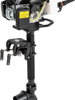 4 Stroke 4HP Outboard Motor, 4 Stroke 55CC Jet Pump Boat Engine w/Wind Cooling CDI System for Rubber Boats, Wooden Boats, Fishing Boats, etc, 5500 rpm