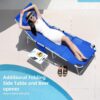 3-in-1 Outdoor Sun Tanning Lounge Chair with Face Hole – 5-Position Recliner, Folding Side Table & Removable Pillow, 330lbs Capacity, Blue