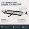 Tow Tuff 14922 2 in 1 Steel Cargo Carrier with 4-Bike Rack 500 lbs Capacity Model No. TTF-2762KR