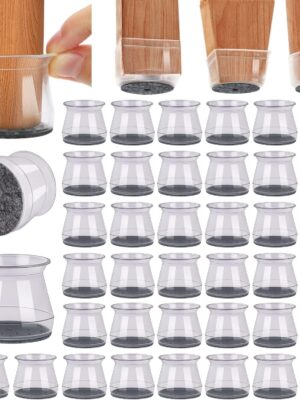 BUMACO 40Pcs Chair Leg Floor Protectors Silicone Covers to Protect Floors