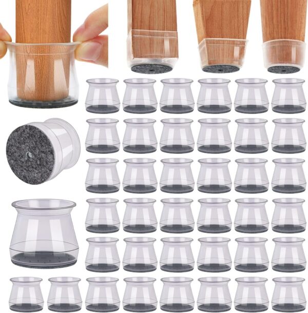 BUMACO 40Pcs Chair Leg Floor Protectors Silicone Covers to Protect Floors