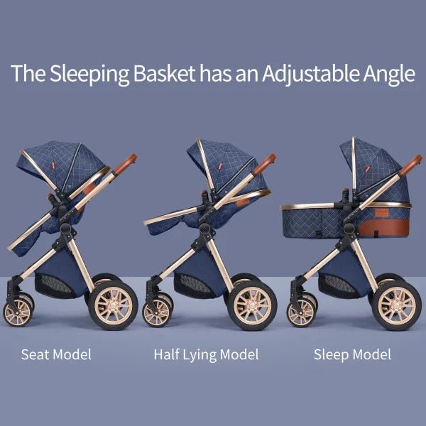 6572b758f3a94eb598d8b3f6d1d6f4a2 B.Childhood High Landscape Baby Stroller Folding Reversible Seat,Unisex,Blue