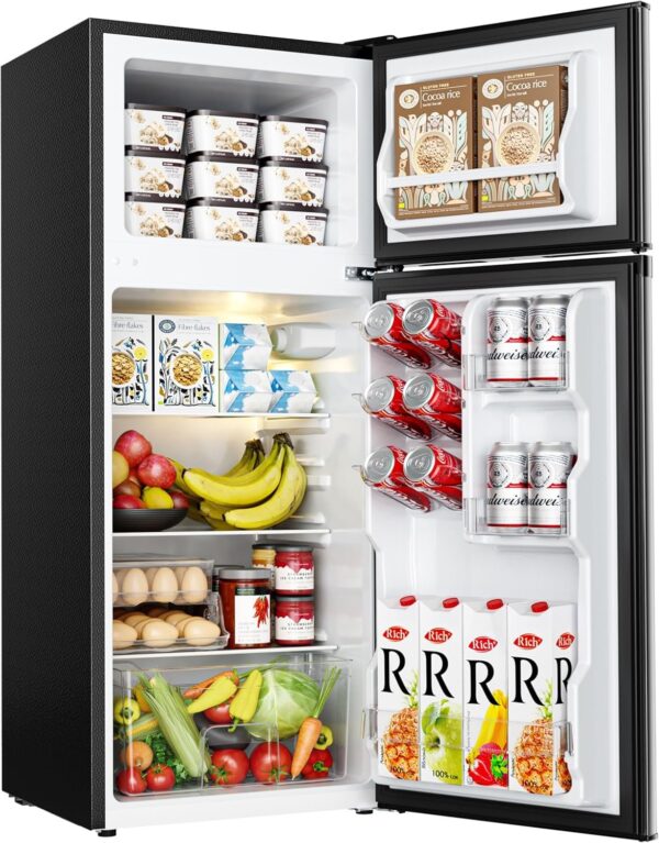 65c8afb3088444e68121d33d9b96418a EUHOMY 3.2 Cu.Ft Mini Fridge with Freezer – 2-Door Compact Refrigerator for Bedroom, Dorm, Office or Apartment, Silver