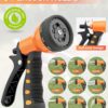 Ayleid Retractable Garden Hose Reel,1/2 in x 100 ft Wall Mounted Hose Reel, with 9- Function Sprayer Nozzle, Any Length Lock/Slow Return System/Wall Mounted/180°Swivel Bracket (Grey)