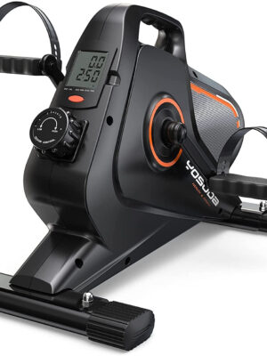 Under Desk Bike Pedal Exerciser – Quiet, Adjustable Resistance, Compact & Portable for Arm/Leg Workouts