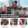 Step2 Best Chefs Kids Kitchen Playset, Indoor/Outdoor Kitchenette, Interactive Play with Lights and Sounds, Made of Durable Plastic, Includes 25 Piece Toy Accessories, For Toddlers 2+ Years Old