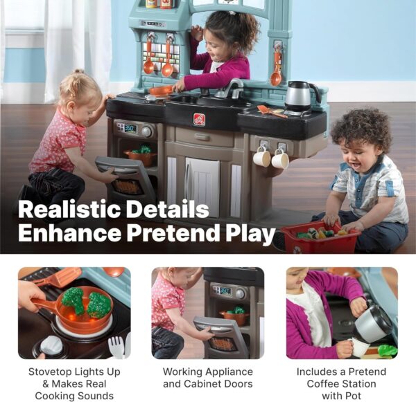 665b254be1a64fa4aa1dd8f4b7f908b8 Step2 Best Chefs Kids Kitchen Playset, Indoor/Outdoor Kitchenette, Interactive Play with Lights and Sounds, Made of Durable Plastic, Includes 25 Piece Toy Accessories, For Toddlers 2+ Years Old