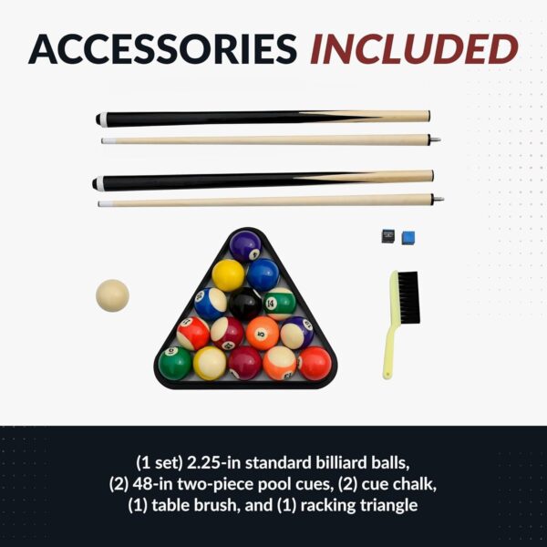 6661680a895141e098f193674d7fda3a Hathaway Fairmont 6 Ft Portable Pool Table, Adults Folding Billiards Tables for Game Room with Easy Foldable Storage, Includes Full Set of Billiard Balls, Cues, Chalk & Brush