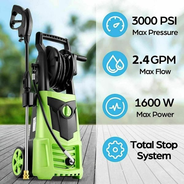 66b14baf61b44e4fac20cb5f4c7820d7 Electric Pressure Washer 3000PSI, 2.4GPM High Power Washer Cleaner NEW