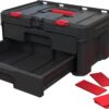 Keter Stack-n-Roll Modular Tools Organizer for Garage Storage and DIY, 3 Piece Resin Rolling Tool Box System for Small Parts