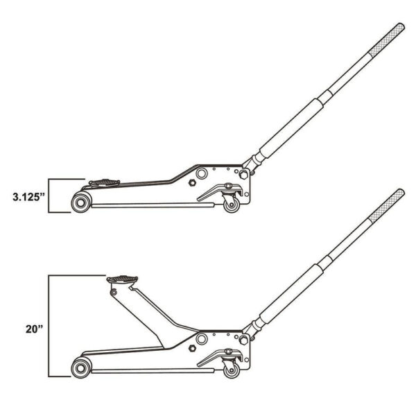 66fde651e0d0491191fdd1561deec608 Husky HD0012065014-BD 3-Ton Low Profile Floor Jack with Quick Lift with 14 in. 13 Pocket Rolling Tool Bag