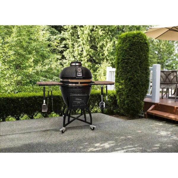 67133c32a97d43f8988e91610a9ff519 Grills 22 in. Kamado Pro Ceramic Charcoal Grill with Grill Cover