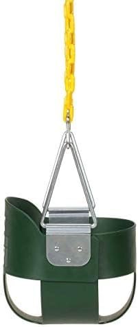 Eastern Jungle Gym Heavy-Duty High Back Full Bucket Toddler Swing Seat | Coated Swing Chains Fully Assembled | Green Swing Set Accessory