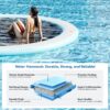 Round Inflatable Floating Dock, Sunchill Float Ring, Hammock Tanning Pool with 4in Woven Fabric, Manual Pump for 1-2 Min Quick Inflate/Deflate, Fits 2-8, Ideal for Lakes, Pools, Oceans