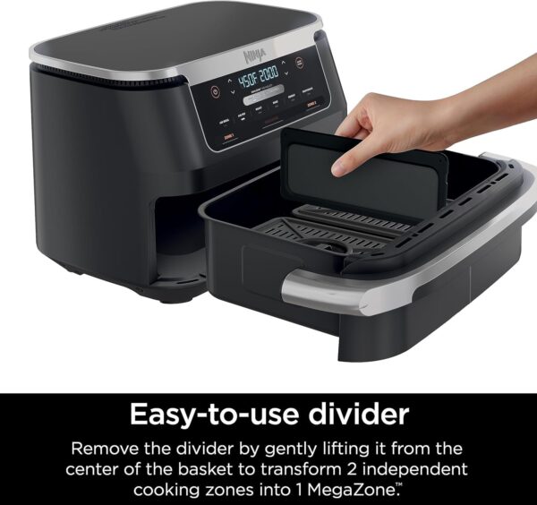 67817e1d14184000b5695fd86840a552 DZ401 Foodi 10 Quart 6-in-1 DualZone XL 2-Basket Air Fryer with 2 Independent Frying Baskets, Match Cook & Smart Finish to Roast, Broil, Dehydrate for Quick, Easy Family-Sized Meals, Grey