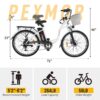 350W Electric Commuter Bike for Adults, 26′′ Cruiser Ebike with 36V 12.5AH Removable Battery, Shimano 6-Speed, Dual Shock Absorber, Basket