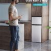 EUHOMY 3.2 Cu.Ft Mini Fridge with Freezer – 2-Door Compact Refrigerator for Bedroom, Dorm, Office or Apartment, Silver