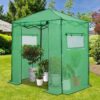 EAGLE PEAK 6×4 Portable Walk-in Greenhouse, Pop-up Indoor Outdoor Garden Green House, Zippered Door and Windows, PE Cover, White