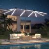 15ft Patio Umbrella with Solar Lights, Large Double Umbrella Outdoor, Rectangle 180”x106” Umbrellas with 156 PCS LED Lights and Crank Handle for Backyard Deck Pool Shade in Black(1.9′′ Pole)