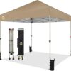 CROWN SHADES 10×10 Pop Up Canopy – Beach Tent with One Push Setup – Easy Outdoor Sun Shade for Events, Parties, Camping – Gazebo with STO-N-Go Cover Bag, Silver Coated Top, White
