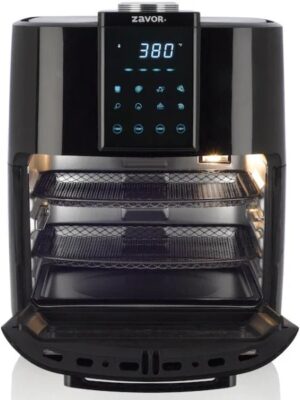 Zavor Crunch All-in-One 12.7Qt Air Fryer Oven Dehydrator with Rotisserie Racks | Large Capacity for Optimal Air Circulation, Accessories Recipe eBook, Black (ZSEAF22)
