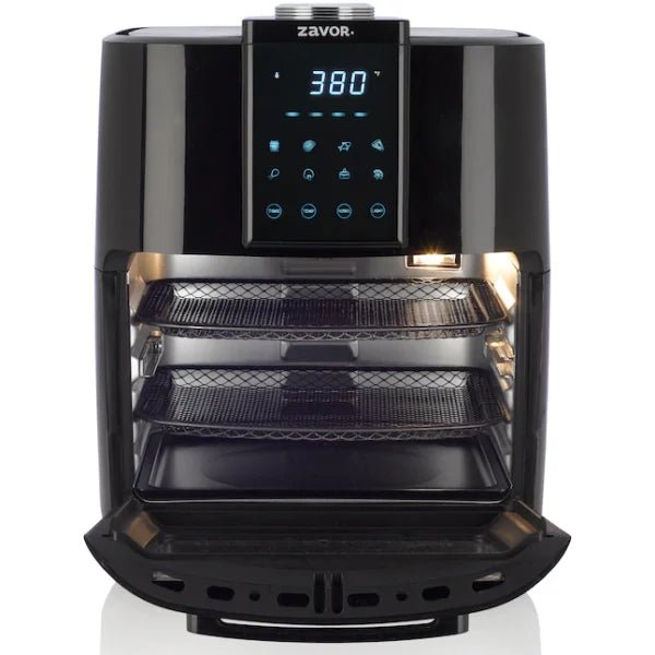689260dbf1474f2394cd89f06f17222a Zavor Crunch All-in-One 12.7Qt Air Fryer Oven Dehydrator with Rotisserie Racks | Large Capacity for Optimal Air Circulation, Accessories Recipe eBook, Black (ZSEAF22)