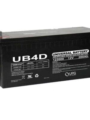 UPG UB-4D AGM 12-Volt 200 Ah L4 Terminal Sealed Lead Acid (SLA) AGM Rechargeable Battery