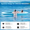 Round Inflatable Floating Dock, Sunchill Float Ring, Hammock Tanning Pool with 4in Woven Fabric, Manual Pump for 1-2 Min Quick Inflate/Deflate, Fits 2-8, Ideal for Lakes, Pools, Oceans