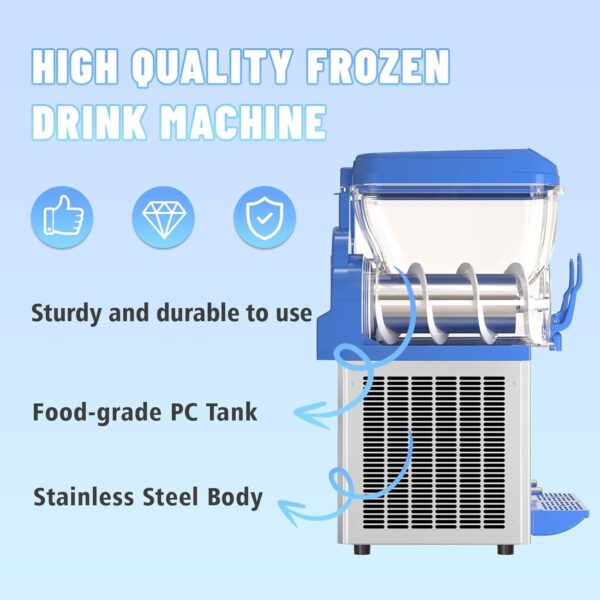 Commercial Slushy Machine – 1000W 30L Tanks Slush Maker Machine 304 Stainless Steel Commercial Margarita Machines Efficient Cooling the Ideal Slushie Maker for Bars Cafes Restaurants