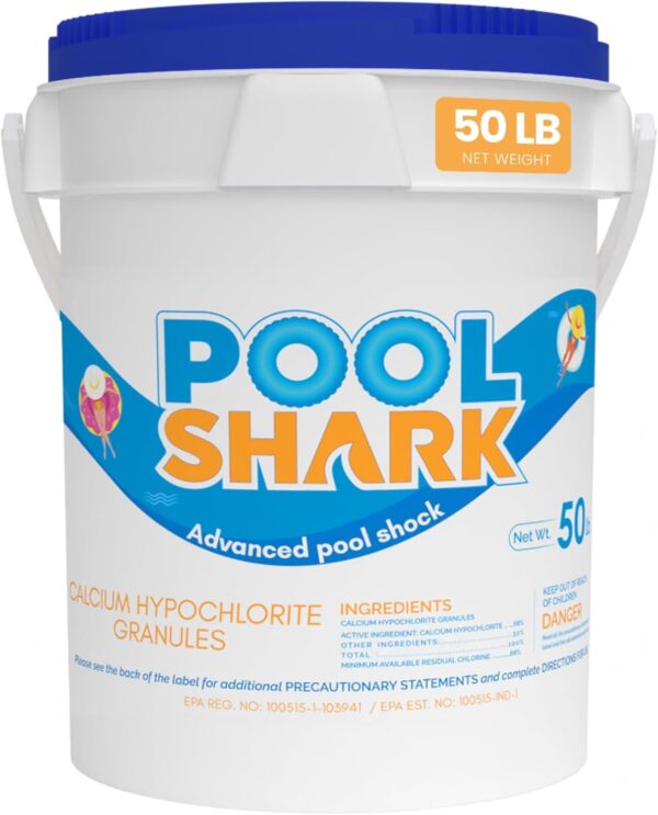 68a9ce27ba1b44048984fd46b79011c3 68% Calcium Hypochlorite Pool Shock for Swimming Pools – Chlorine Granules Swimming Pool Shock 50 lbs Bucket – Pool Chlorine for Inground and Above Ground Pool Treatment, Saltwater (50lbs)
