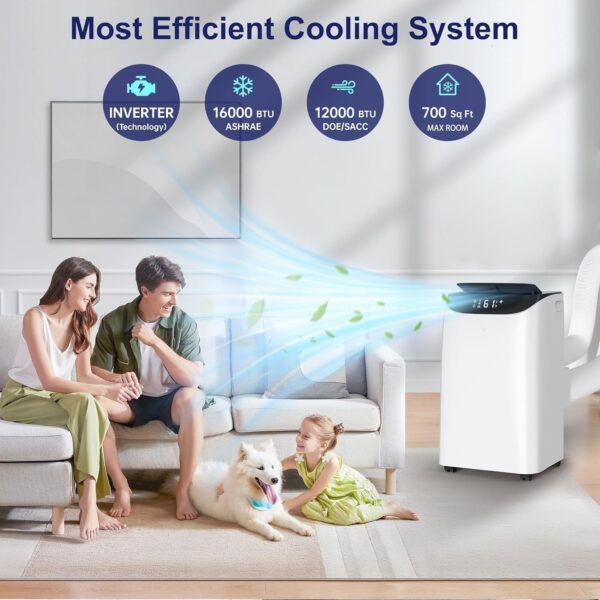 68af2fddc2bd4c658e9c01cad41dde25 14000 BTU Portable Air Conditioners with Remote Control, 3-in-1 Free Standing Cooling AC Unit with Fan & Dehumidifier, Cools Room up to 700 sq.ft, Smart/Sleep Mode,3 Speed,Auto Swing,24H Timer