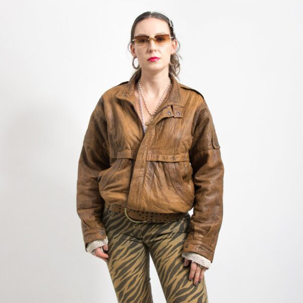 Bomber leather jacket