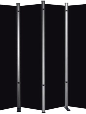 RANTILA 3 Panel Privacy Screen, 6 Ft Tall Folding Privacy Screen Room Dividers, Freestanding Room Partition Wall Dividers, 102”W x 20”D x 71”H, Black