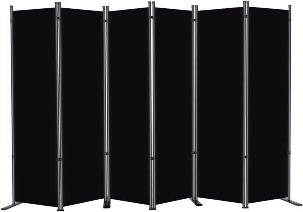 RANTILA 3 Panel Privacy Screen, 6 Ft Tall Folding Privacy Screen Room Dividers, Freestanding Room Partition Wall Dividers, 102”W x 20”D x 71”H, Black