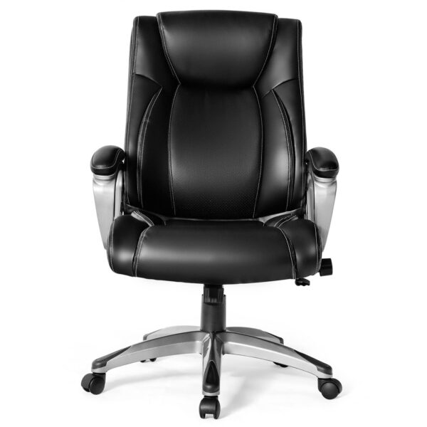 Big Tall Office Chai Ergonomic Swivel Chair w Lumbar Support Black