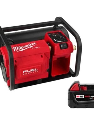 Milwaukee M18 FUEL 18-Volt Lithium-Ion Brushless Cordless 2 Gal. Electric Compact Quiet Compressor W/ 5.0 Ah Battery