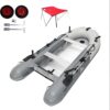 Inflatable Boat | Yacht Dinghy Tender Raft | Multi Person Fishing Boat | Aluminum Floor Oars | Fishing Rod Holders | Heavy-Duty PVC | 2024 Model |
