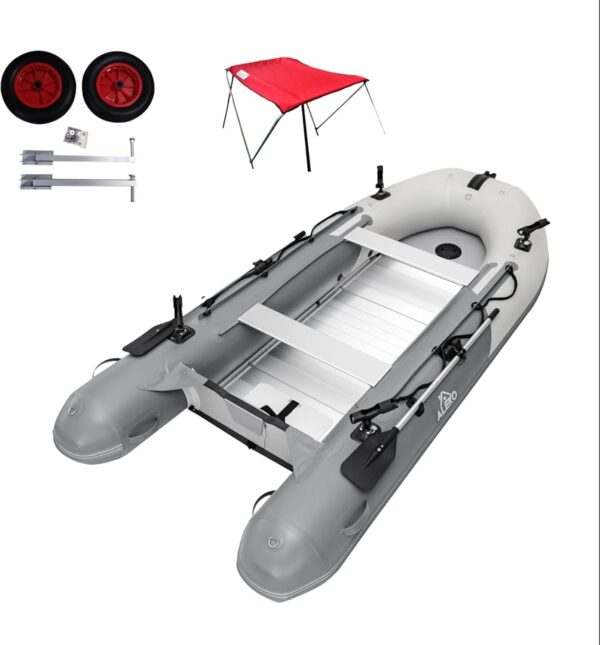 6967cd3af2214878b93730ca7d1354a2 Inflatable Boat | Yacht Dinghy Tender Raft | Multi Person Fishing Boat | Aluminum Floor Oars | Fishing Rod Holders | Heavy-Duty PVC | 2024 Model |
