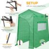 EAGLE PEAK 6×4 Portable Walk-in Greenhouse, Pop-up Indoor Outdoor Garden Green House, Zippered Door and Windows, PE Cover, White