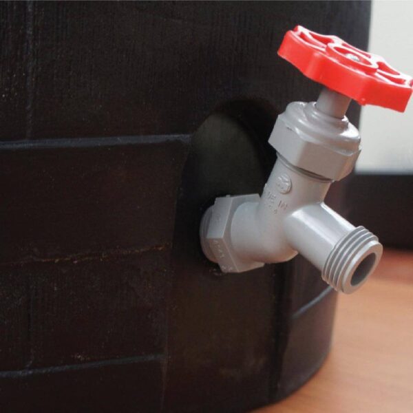 696a5bc6b32e431c8761411bb37e1439 RTS Home Accents 50 Gal. Rain Barrel Black Colour with Plastic Spigot