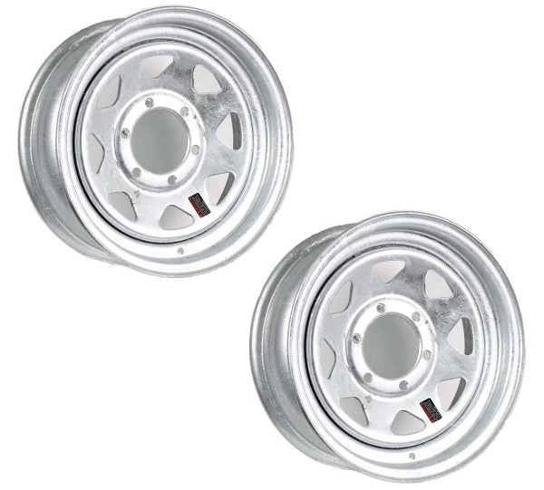 6a125e40672f46b0bf85bd809c3a0f97 2-Pack eCustomrim Trailer Rims Wheels 15 in. 15X6 6 Lug Galvanized Spoke