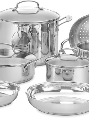 11-Piece Cookware Set, Chef’s Classic Stainless Steel Collection 77-11G