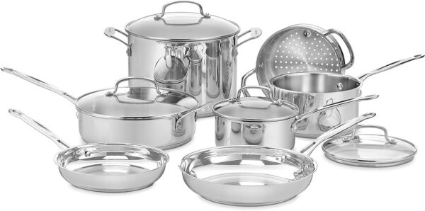 11-Piece Cookware Set, Chef’s Classic Stainless Steel Collection 77-11G