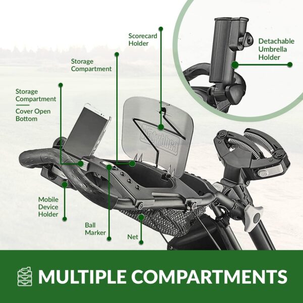 6a8f4b11f1cd4194a8f99a4f360d9ff3 3Wheel Golf Push Cart - Golf Trolley Foldable Collapsible Lightweight Pushcart with Foot Brake - Easy to Open & Close