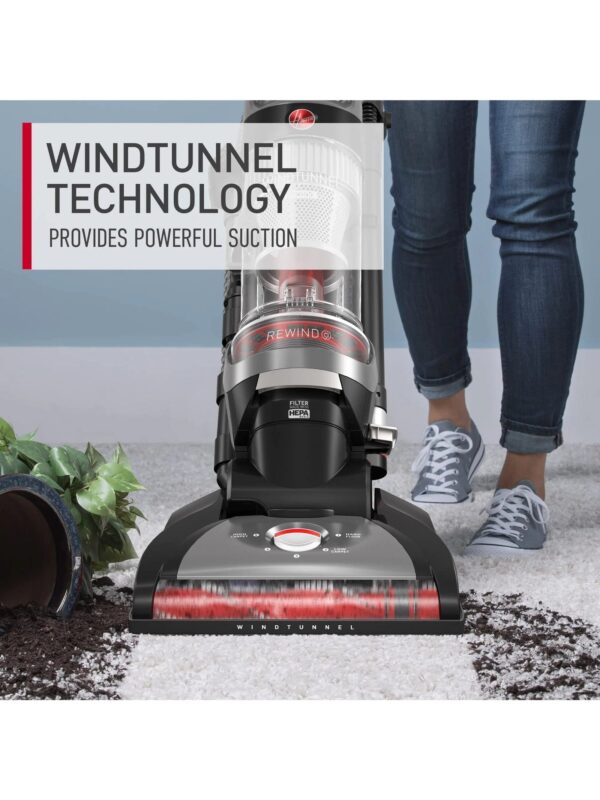 Cord Rewind Pro Bagless Upright Vacuum Cleaner, For Carpet and Hard Floors, UH71300V, Black, UH71300