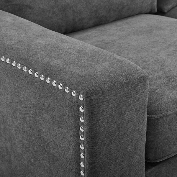 166′′ Wide Microfiber/Microsuede Left Hand Facing Modular Corner Sectional with Ottoman