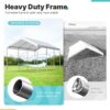ADVANCE OUTDOOR 10×20 ft Heavy Duty Carport Potable Car Canopy Garage Party Tent Boat Shelter, Adjustable Height from 9.5 ft to 11 ft, Beige
