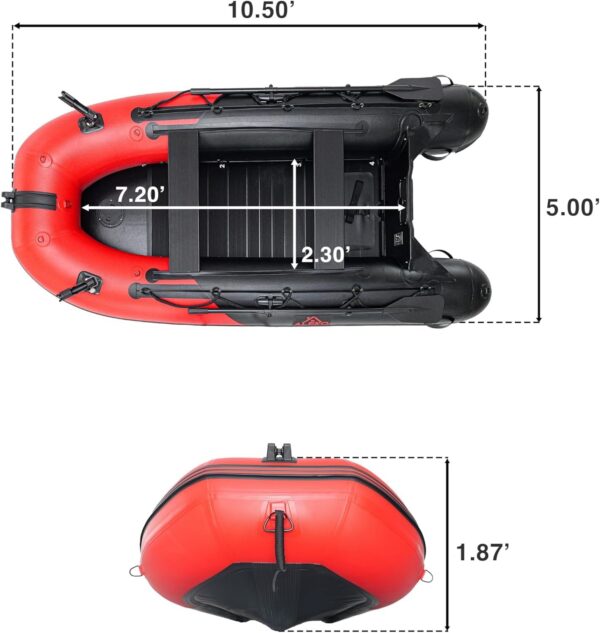 6aed67be80b442989ba19914049e4acd Inflatable Boat | Yacht Dinghy Tender Raft | Multi Person Fishing Boat | Aluminum Floor Oars | Fishing Rod Holders | Heavy-Duty PVC | 2024 Model |